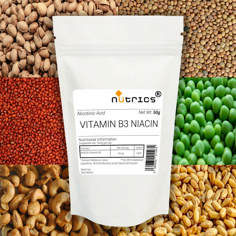 Vitamin B3 Niacin Nicotinic Acid Nicotinamide Powder Supplement